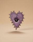 Purple Heart Eye Brooch