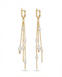 Golden Pearl Chain Earrings