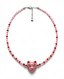 Cherry Kitty Beaded Necklace