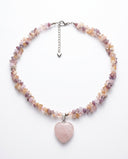 Blush Quartz Heart Choker