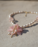 Rose Orchid Pearl Necklace