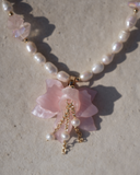 Rose Orchid Pearl Necklace