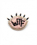 WTF Pink Eye Beaded Brooch