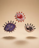 WTF Purple Eye Beaded Brooch