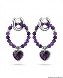 Amethyst Heart Drop Earrings