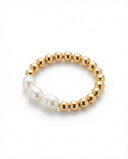 Golden Pearl Balance Ring