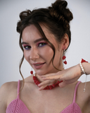 Raspberry Pearl Drop Earrings