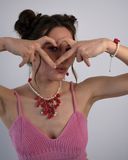 Raspberry Pearl Statement Choker